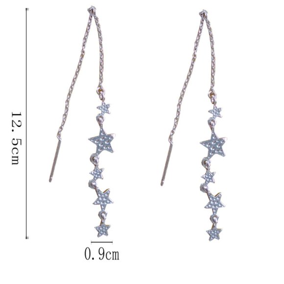 💙LAST ONE 💖Stars Drop Threader Earrings - Picture 6 of 9
